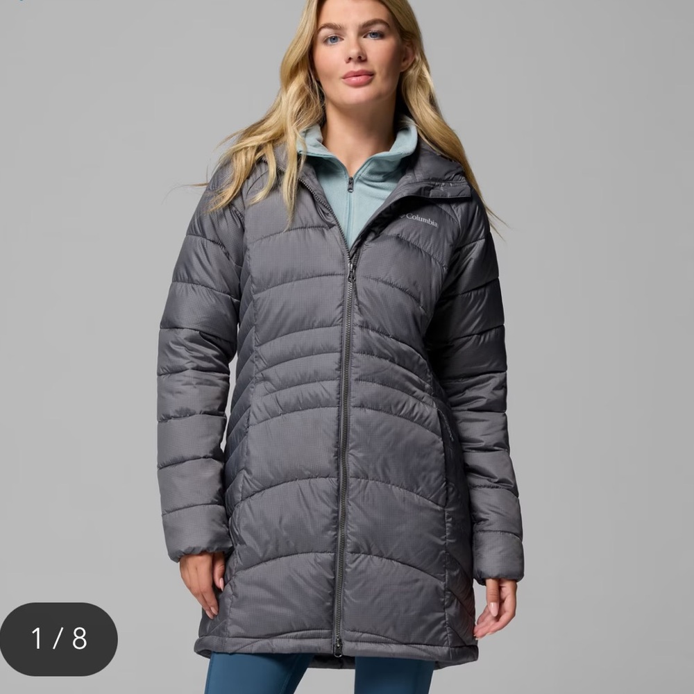 Women's Karis Gale™ II Long Jacket City Grey Puffer Hooded Small